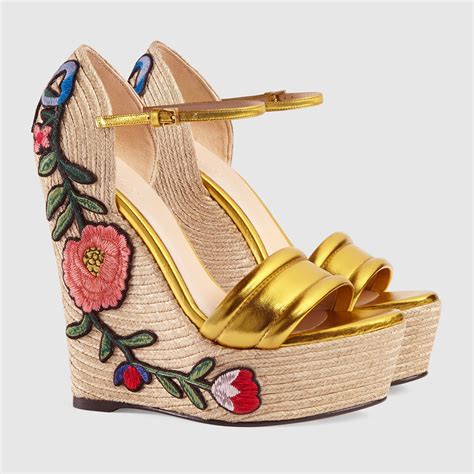 gucci women's platform espadrilles|Gucci espadrille wedges.